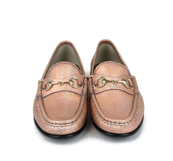 Gucci Authentic Salmon Crackled Leather Shoe For Women - Pure leather