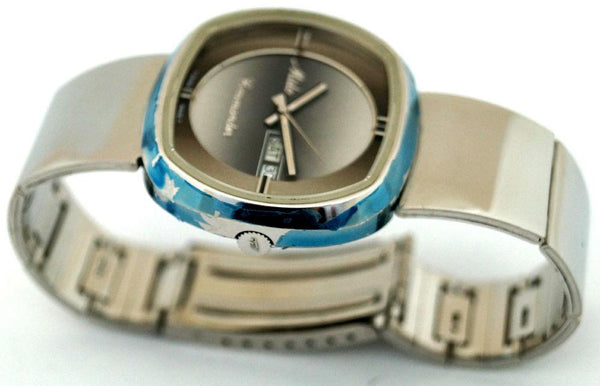 NEW Rare Mens Mido Commander 8669 Automatic Gray SS Day/Date Swiss Watch