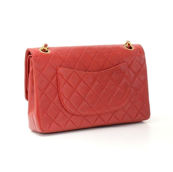 Vintage CHANEL 2.55 10inch Double Flap Red Quilted Leather Shoulder Bag