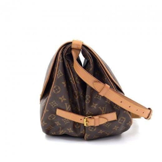 LOUIS VUITTON Saumur 35 Monogram Canvas Vintage Shoulder Bag