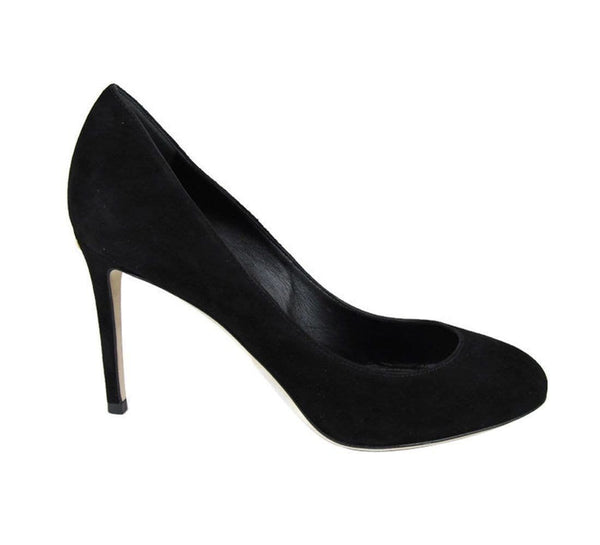Gucci Heels Black Suede Interlocking Shoe - Gucci Women