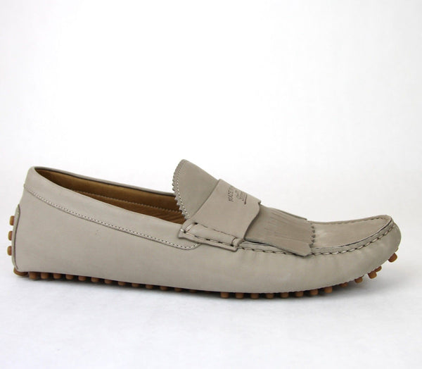 $645 NIB Gucci 337066 Men's Suede Driver Loafers Fringe Moccasins 9.5 G / US 10 - Dallas Designer Handbags