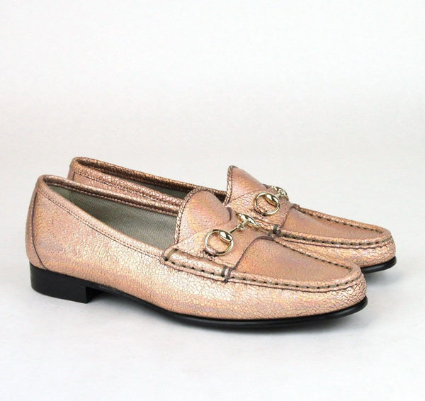 Gucci Shoes Salmon Crackled Leather For Women