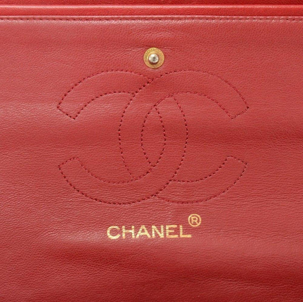 Vintage CHANEL 2.55 10inch Double Flap Red Quilted Leather Shoulder Bag