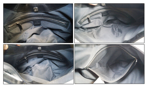 Gucci Hobo Bag GG Canvas Half Moon Black - interior
