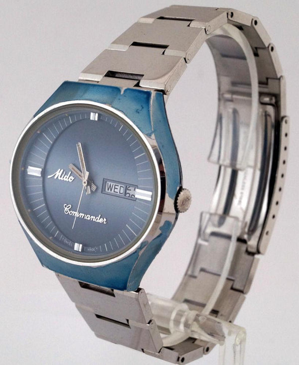 Mido Commander Automatic Blue SS Day/Date Swiss Watch
