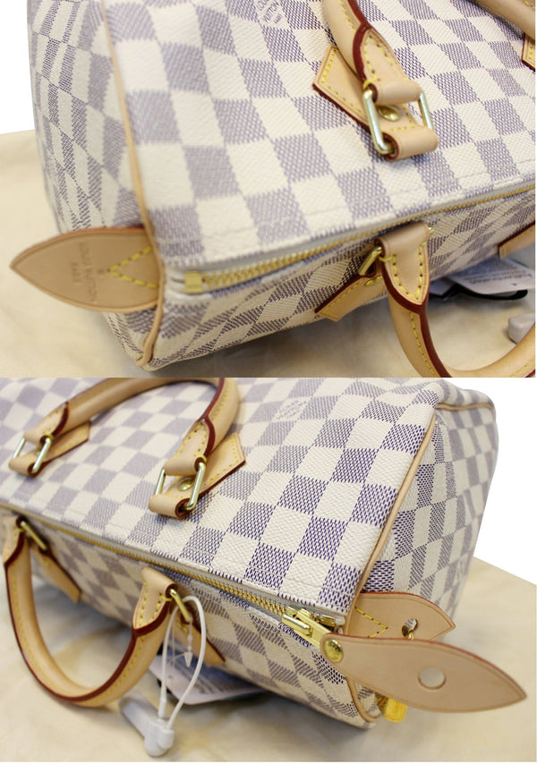 LOUIS VUITTON Speedy 30 Damier Azur Satchel Handbag