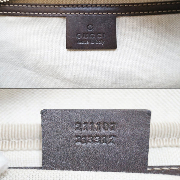 GUCCI Men's Beige/Ebony GG Plus Coated Canvas Messenger Crossbody Bag-US