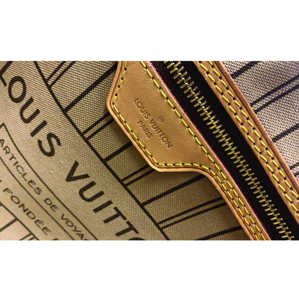 LOUIS VUITTON Neverfull MM Monogram Canvas Tote Shoulder Bag Brown