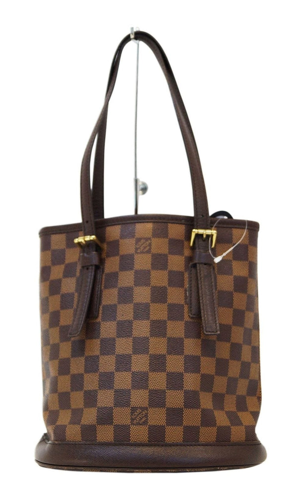 LOUIS VUITTON Damier Ebene Brown Marais Bucket Bag