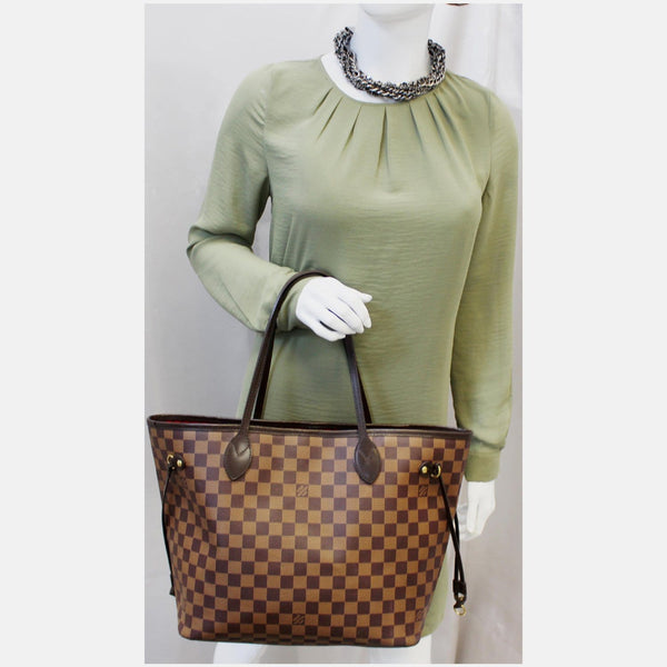 Louis Vuitton Neverfull MM Damier Ebene Tote Bag for women