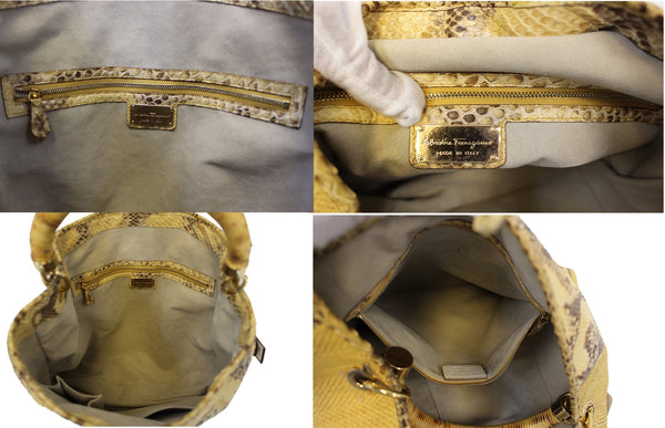 Salvatore Ferragamo kitty Python Leather Hobo Bag