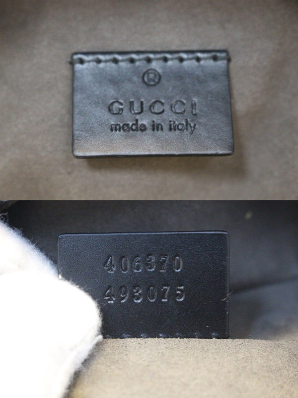 GUCCI Signature Leather Black Backpack Bag 406370