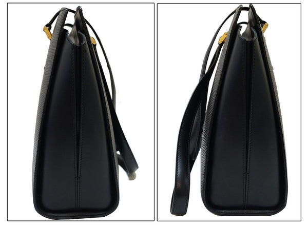 LOUIS VUITTON Black Epi Leather Duplex Shoulder Bag