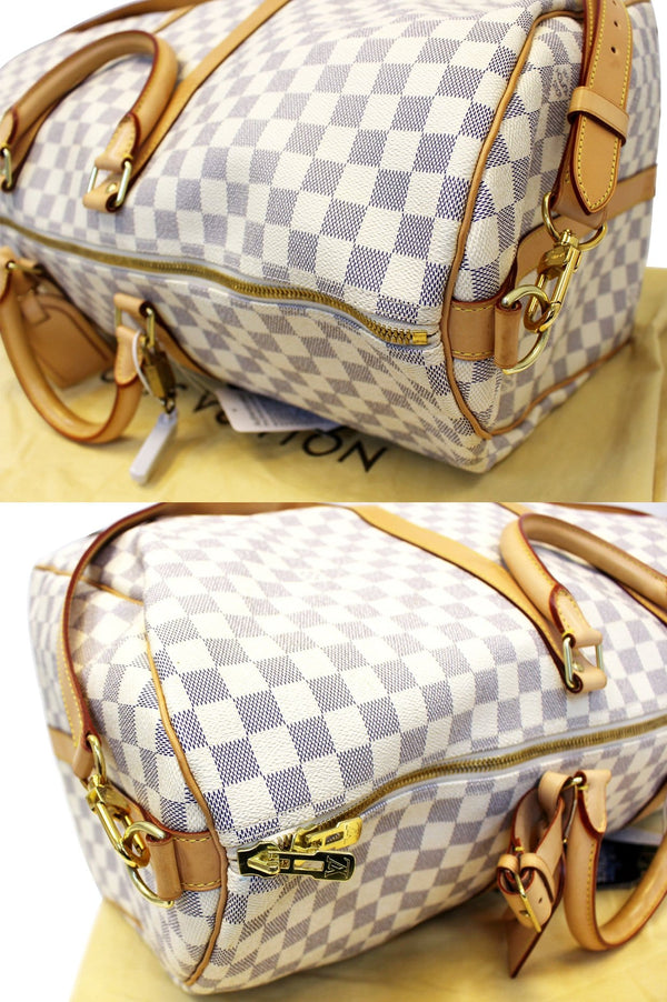 LOUIS VUITTON Damier Azur Keepall Bandouliere 55 Travel Bag