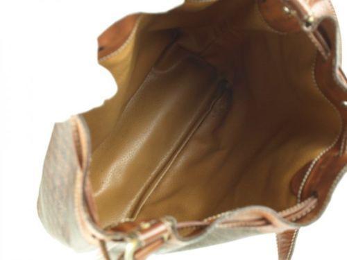 Celine Macadam PVC Leather Brown Drawstring Shoulder Bag