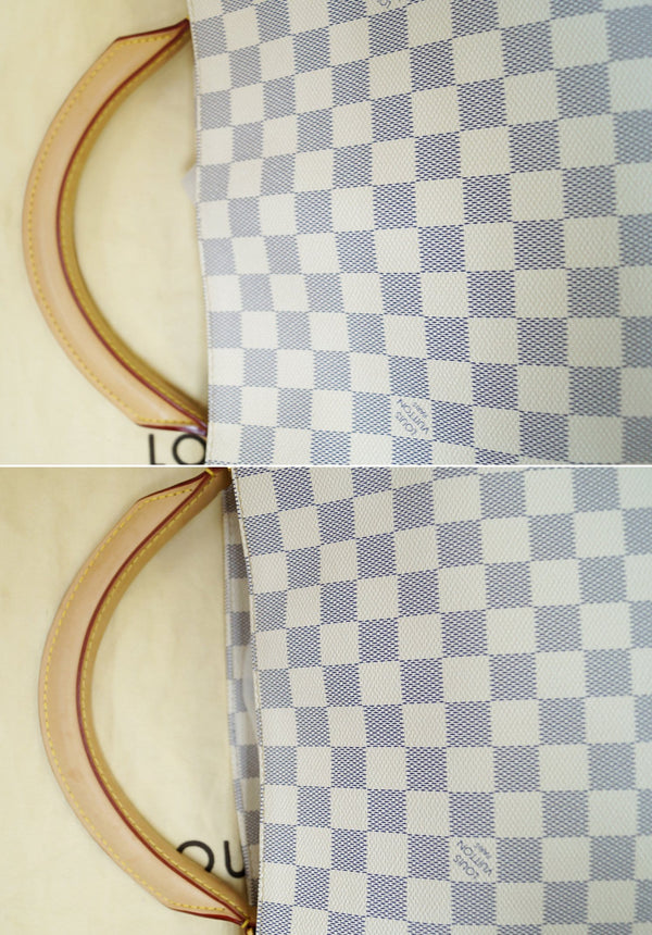 LOUIS VUITTON Damier Azur Soffi White Shoulder Handbag