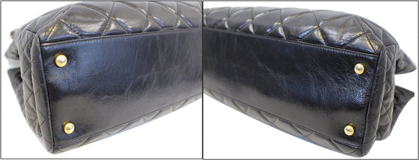 CHANEL Matelasse Black Calfskin Leather Shoulder Bag