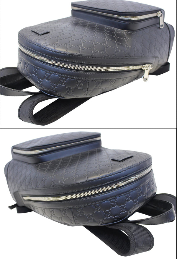 GUCCI Signature Leather Black Backpack Bag 406370