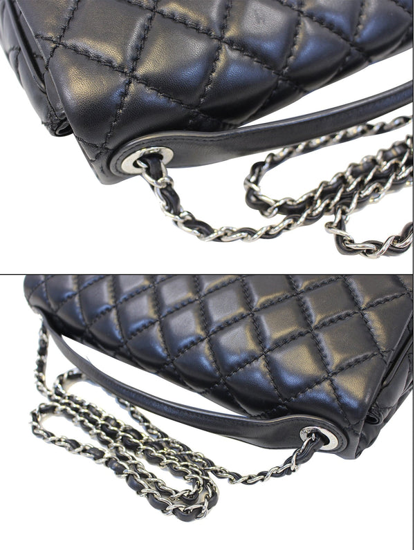CHANEL Black Lambskin Leather Jumbo Flap Bag