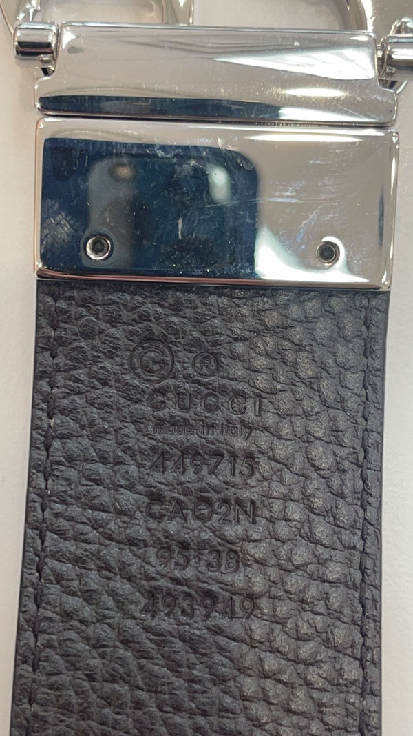 Gucci GG Reversible Leather Belt Black/Brown Size 95.38 - made in Italy'