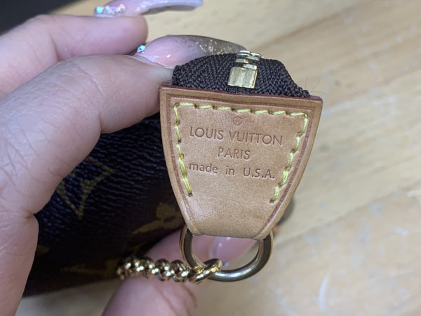 LOUIS VUITTON Pochette Eva Monogram Canvas Clutch Bag Brown