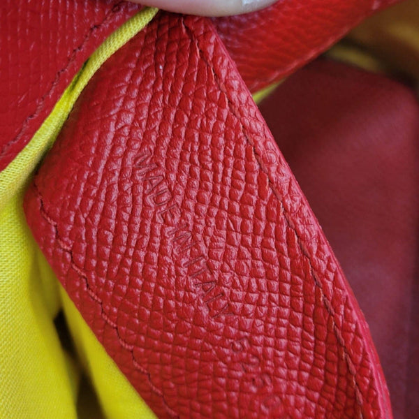 BALENCIAGA Ville Dome Leather Top Handle Crossbody Bag Red