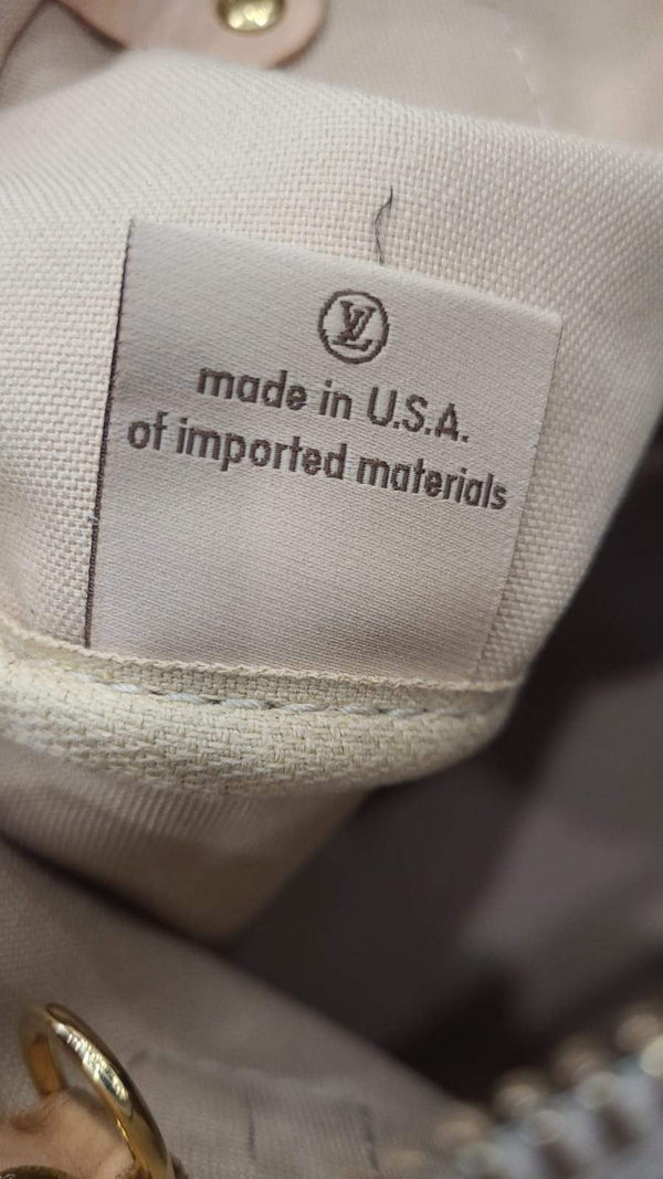 LOUIS VUITTON Speedy 30 Damier Azur Satchel Bag White