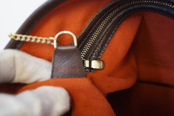 LOUIS VUITTON Damier Ebene Brown Marais Bucket Bag