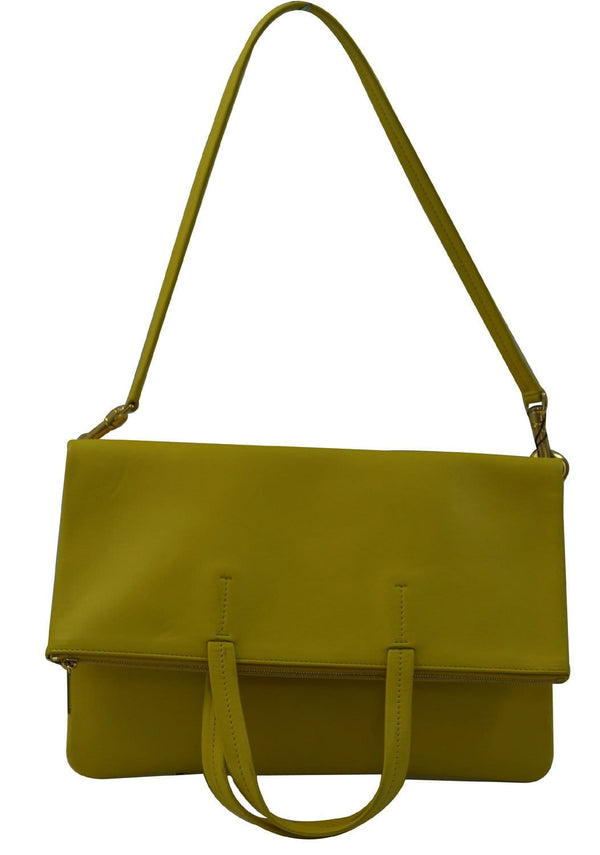 Celine Folded Hippo 3way Yellow White Leather Tote Shoulder Bag