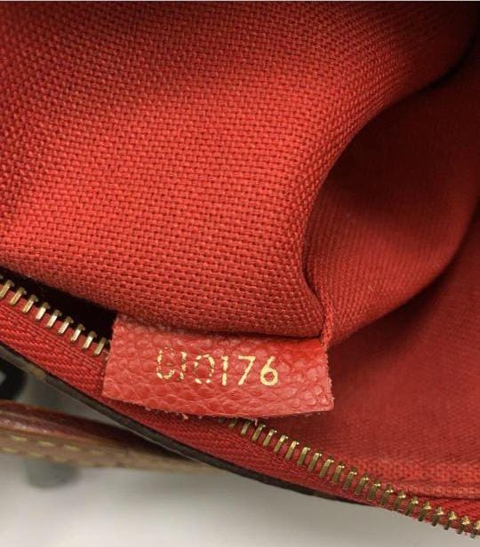 LOUIS VUITTON Pallas Monogram Canvas Clutch Crossbody Bag Brown