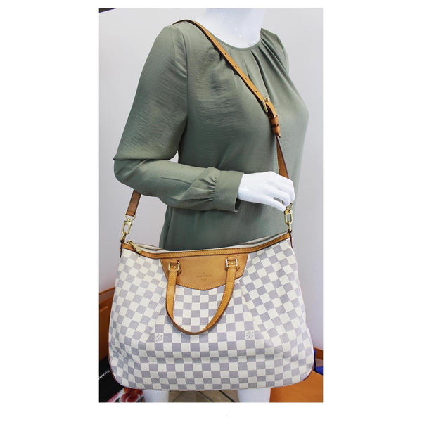 Louis Vuitton Siracusa GM Damier Azur Satchel Bag