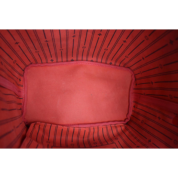 LOUIS VUITTON Neverfull MM Damier Ebene Tote Bag Brown