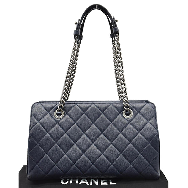 CHANEL City Rock Quilted Leather Shopping Tote Bag Blue