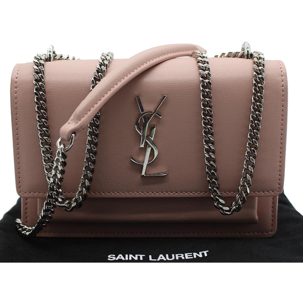 YVES SAINT LAURENT Monogram Sunset Medium Leather Shoulder Bag Pink