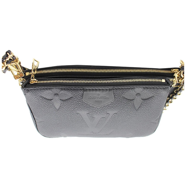 LOUIS VUITTON Multi Pochette Empreinte Leather Accessories Bag Black