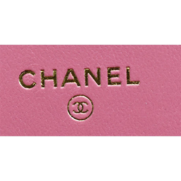 CHANEL 19 CC WOC Leather Wallet On Chain Crossbody Bag Pink