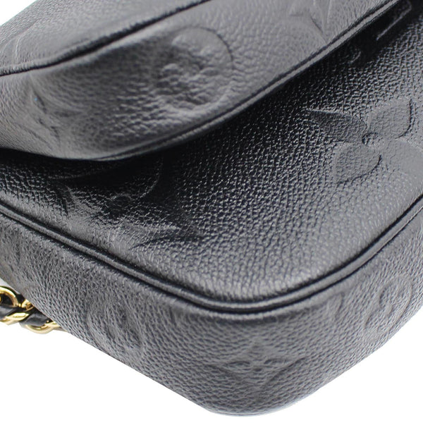 LOUIS VUITTON Multi Pochette Empreinte Leather Accessories Bag Black