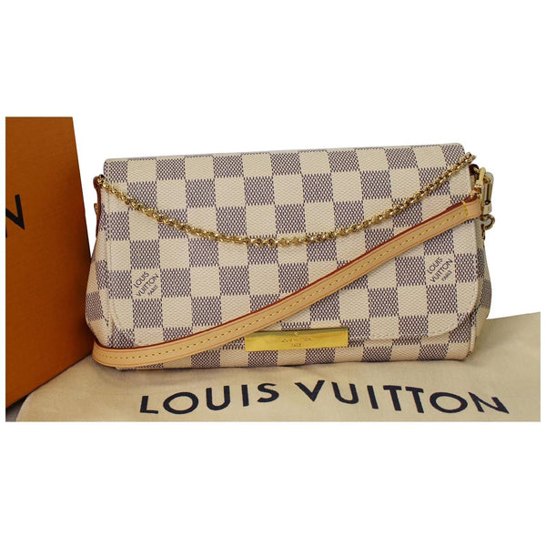 Louis Vuitton Favorite PM Damier Azur Crossbody Bag front view