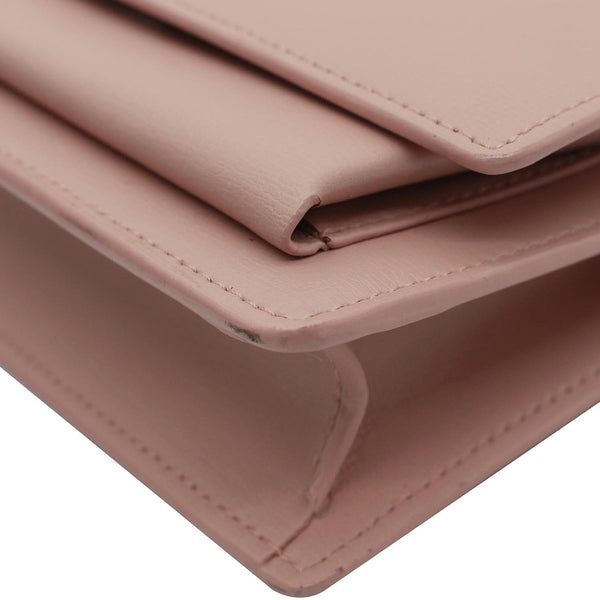 YVES SAINT LAURENT Monogram Sunset Medium Leather Shoulder Bag Pink