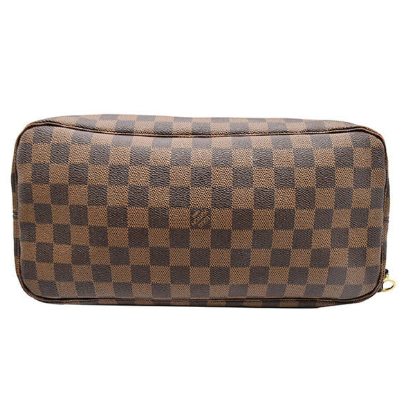 LOUIS VUITTON Neverfull MM Damier Ebene Tote Bag Brown