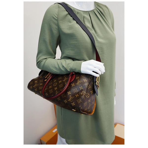 LOUIS VUITTON Tuileries Monogram Canvas Tote Shoulder Bag Brown