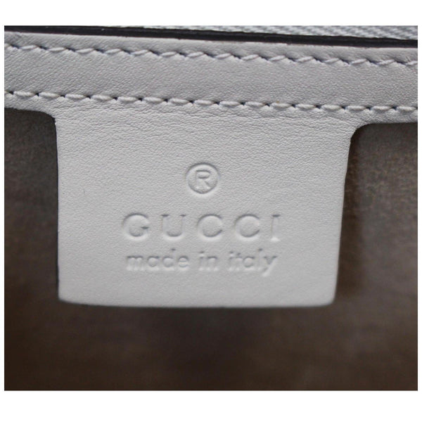GUCCI Sylvie Embroidered Leather Medium Top Handle Bag White 431665