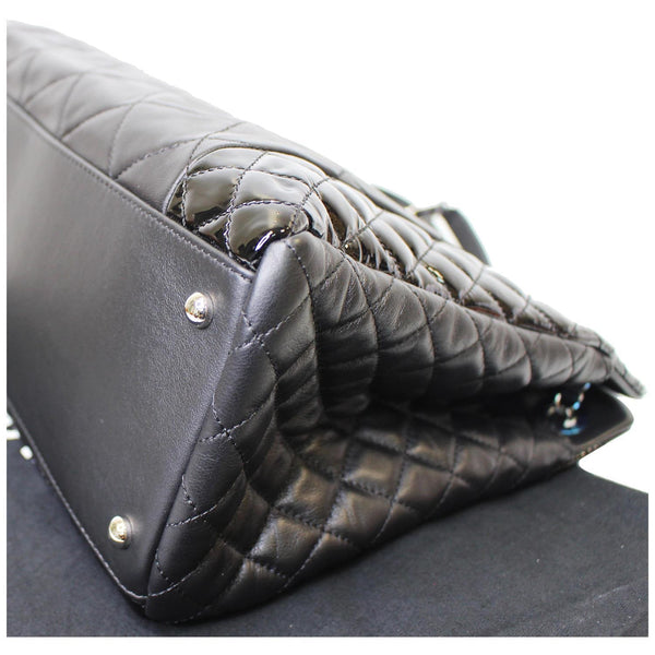 Chanel CC Charm Quilted Lambskin Patent Leather Bag bottom button