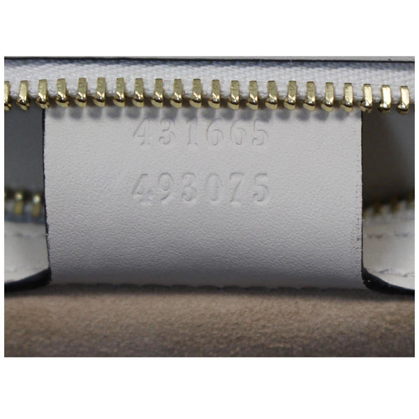 GUCCI Sylvie Embroidered Leather Medium Top Handle Bag White 431665