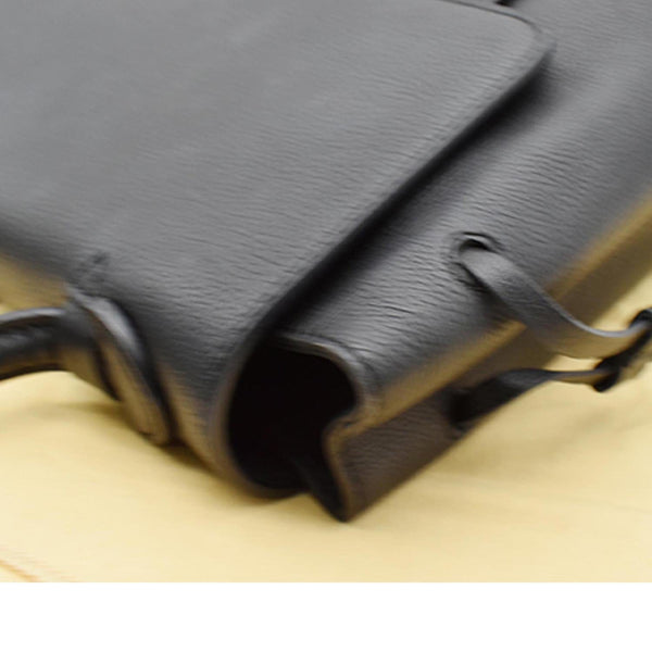 LOUIS VUITTON Women Lockme MM Leather Satchel Bag Black