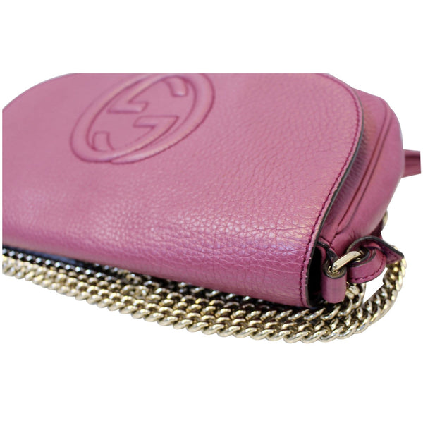 GUCCI Soho Chain Purple Leather Crossbody Bag-US