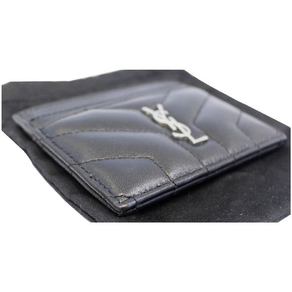 YVES SAINT LAURENT Loulou Matelasse Card Case Holder Black