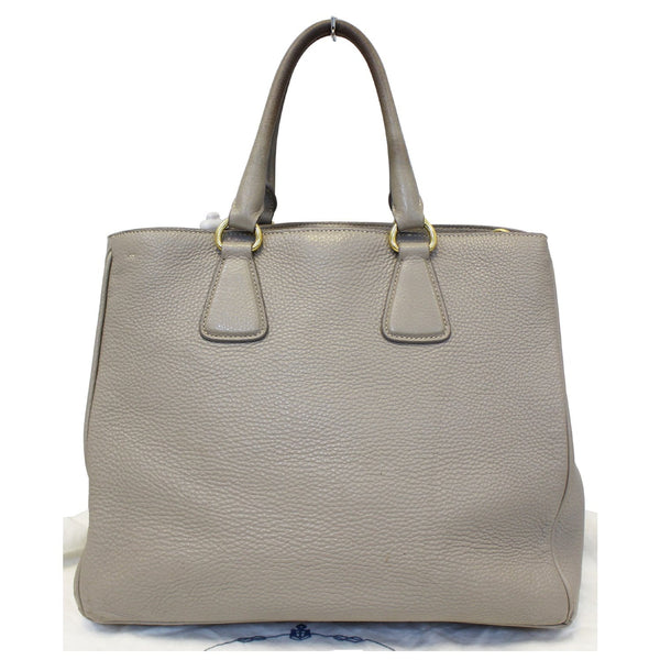 PRADA Pebbled Leather Large Tote Bag Grey-US
