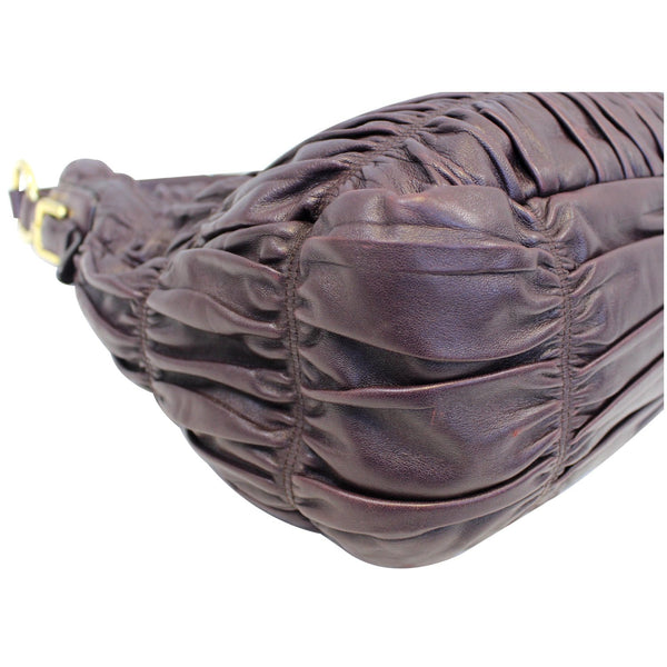 PRADA Gaufre Nappa Leather Hobo Bag Brown-US